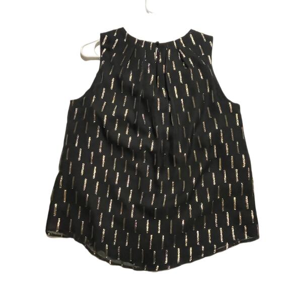Worthington Women's M Blouse Black with Gold Metallic Corpcore Careerwear - EUC - Picture 2 of 9
